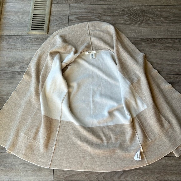 Max Studio Wool Blend Two Toned Open  Front Cardigan - Picture 9 of 15